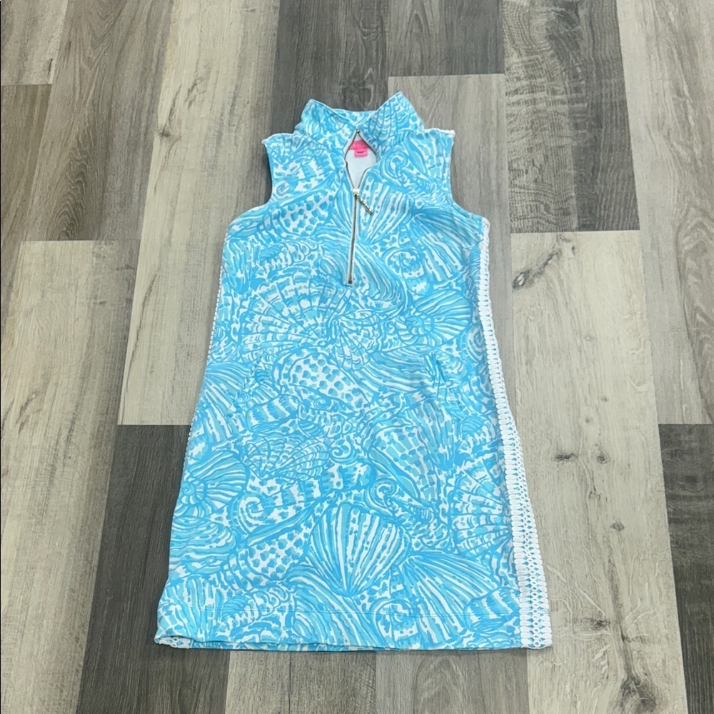❄️🌷Lilly Pulitzer Turquoise and White Patterned dress